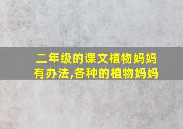 二年级的课文植物妈妈有办法,各种的植物妈妈