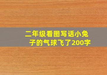 二年级看图写话小兔子的气球飞了200字