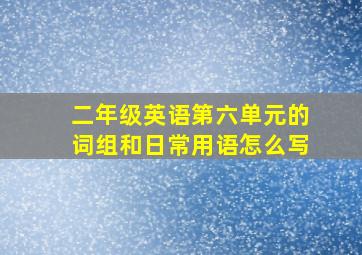 二年级英语第六单元的词组和日常用语怎么写