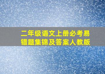 二年级语文上册必考易错题集锦及答案人教版