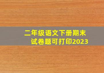 二年级语文下册期末试卷题可打印2023