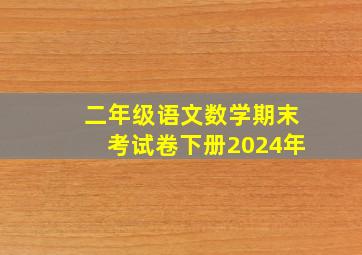 二年级语文数学期末考试卷下册2024年