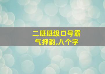 二班班级口号霸气押韵,八个字