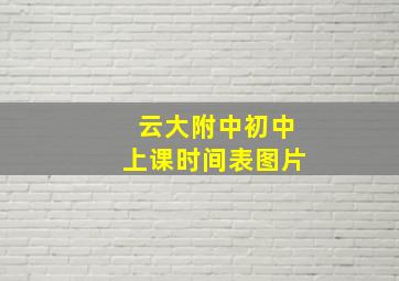 云大附中初中上课时间表图片