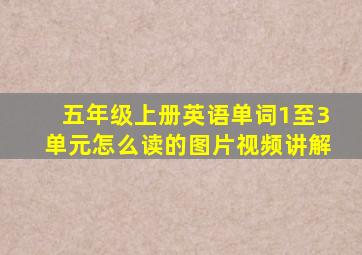 五年级上册英语单词1至3单元怎么读的图片视频讲解