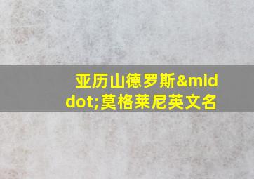 亚历山德罗斯·莫格莱尼英文名