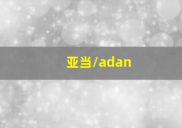 亚当/adan