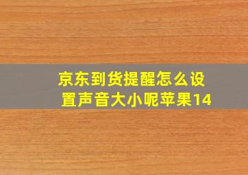 京东到货提醒怎么设置声音大小呢苹果14