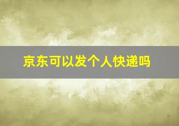 京东可以发个人快递吗