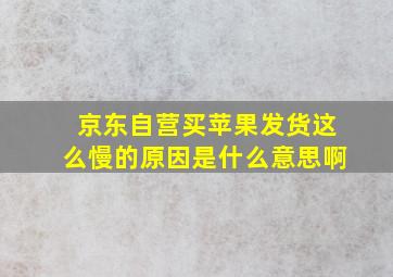 京东自营买苹果发货这么慢的原因是什么意思啊