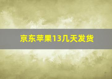 京东苹果13几天发货