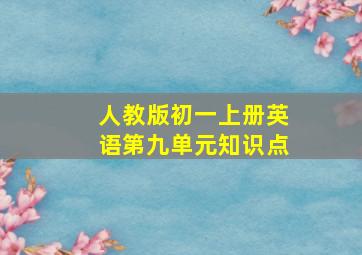 人教版初一上册英语第九单元知识点