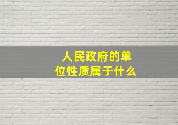 人民政府的单位性质属于什么