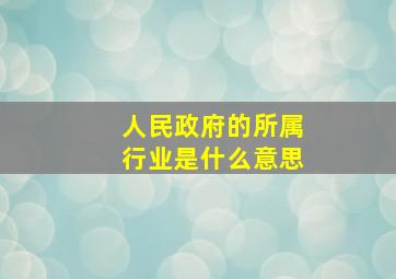 人民政府的所属行业是什么意思