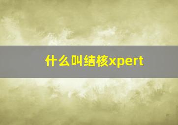 什么叫结核xpert