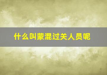 什么叫蒙混过关人员呢