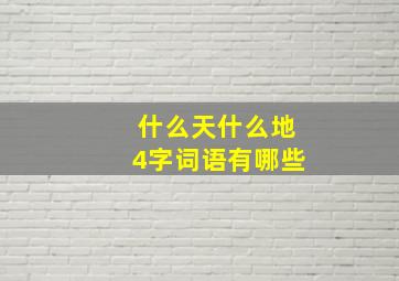 什么天什么地4字词语有哪些