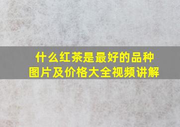 什么红茶是最好的品种图片及价格大全视频讲解