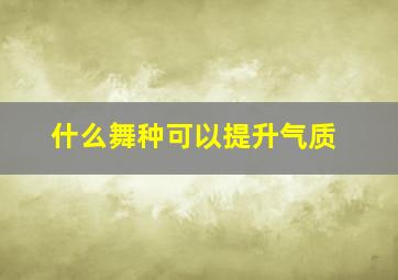 什么舞种可以提升气质