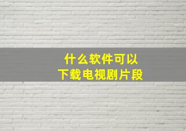 什么软件可以下载电视剧片段