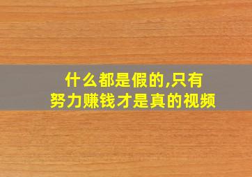 什么都是假的,只有努力赚钱才是真的视频