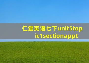 仁爱英语七下unit5topic1sectionappt