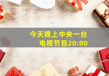 今天晚上中央一台电视节目20:00