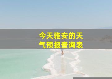 今天雅安的天气预报查询表