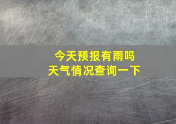 今天预报有雨吗天气情况查询一下