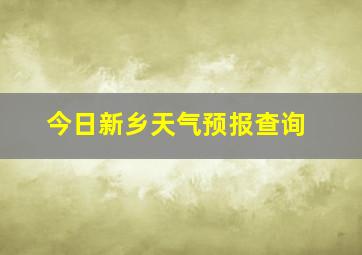 今日新乡天气预报查询