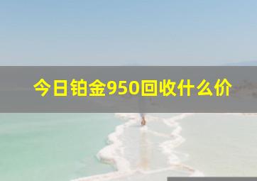 今日铂金950回收什么价