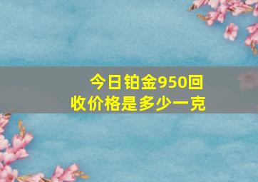 今日铂金950回收价格是多少一克