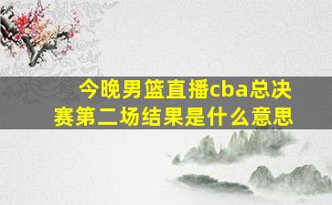 今晚男篮直播cba总决赛第二场结果是什么意思