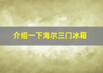 介绍一下海尔三门冰箱