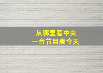 从哪里看中央一台节目表今天