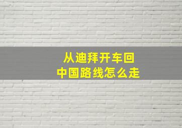 从迪拜开车回中国路线怎么走