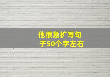 他很急扩写句子50个字左右