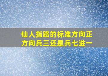 仙人指路的标准方向正方向兵三还是兵七进一