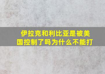 伊拉克和利比亚是被美国控制了吗为什么不能打