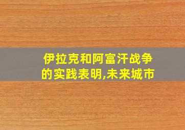 伊拉克和阿富汗战争的实践表明,未来城市