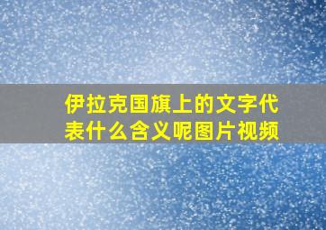 伊拉克国旗上的文字代表什么含义呢图片视频