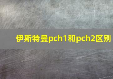 伊斯特曼pch1和pch2区别