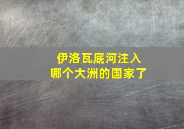 伊洛瓦底河注入哪个大洲的国家了