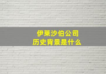 伊莱沙伯公司历史背景是什么