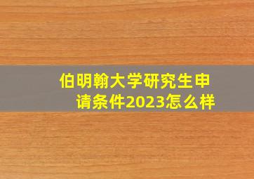 伯明翰大学研究生申请条件2023怎么样