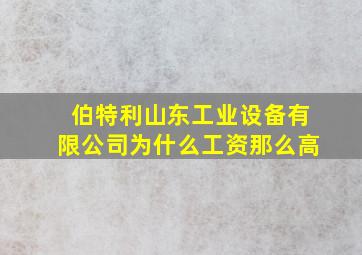 伯特利山东工业设备有限公司为什么工资那么高