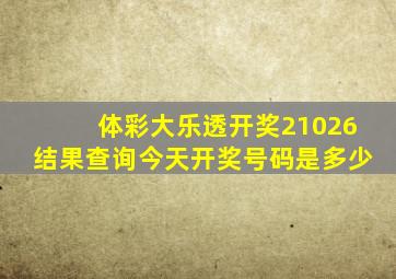 体彩大乐透开奖21026结果查询今天开奖号码是多少