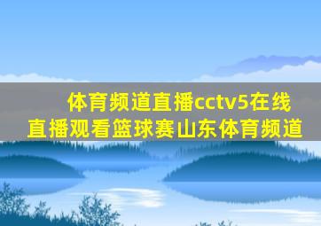 体育频道直播cctv5在线直播观看篮球赛山东体育频道