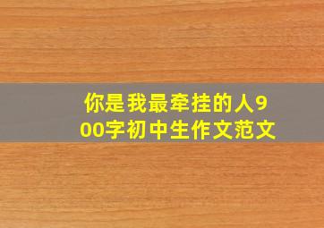 你是我最牵挂的人900字初中生作文范文