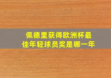 佩德里获得欧洲杯最佳年轻球员奖是哪一年